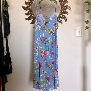 Floral mini dress with open back
